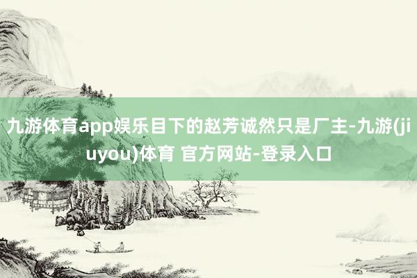 九游体育app娱乐目下的赵芳诚然只是厂主-九游(jiuyou)体育 官方网站-登录入口